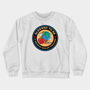 Blessed To Be A Second Grade Teacher Crewneck Sweatshirt